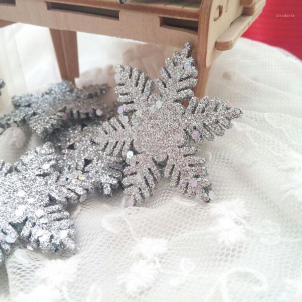 

christmas decorations 30pcs plastic glitter tree ornaments party hanging pendants year xmas pendant 5cm sliver snowflake