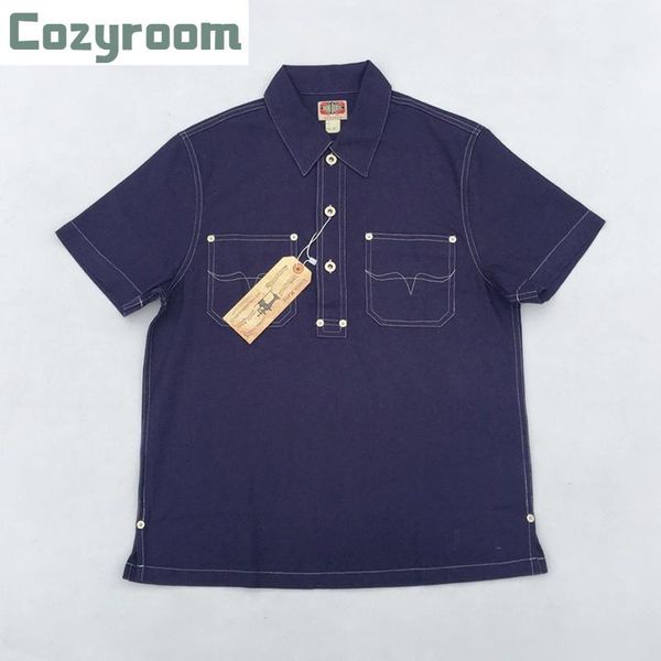 

cozyroom cotton linen half button down shirts indigo vintage short sleeve tee men's casual, White;black