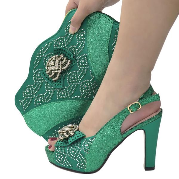 

dress shoes doershow italian shoe and bag set 2021 women in italy green color with matching bags hio1-1, Black