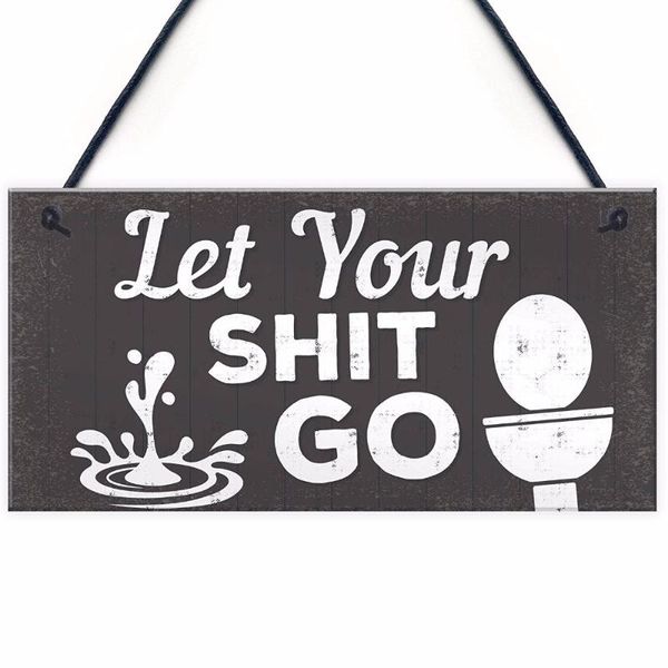 

metal painting meijiafei quirky bathroom sign funny toilet loo door wall shabby chic hanging plaque gift 10" x 5"