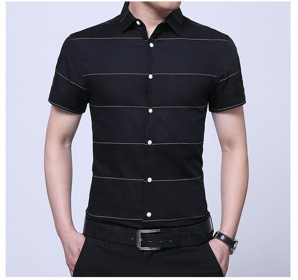 

causal 100% cotton shirt men fashion shirts chemise homme mens checkered short sleeve high grade blouse summer, White;black