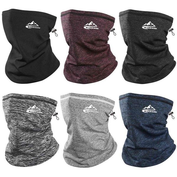 

1pc winter warmer face bandana scarf sports thermal skiing tube neck gaiter cover thick for hiking cycling snowboard men women caps & masks, Black