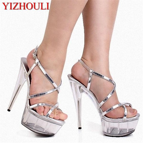 

plus size crystal ankle strap 15cm super high heel platforms pole dance / performance star model shoes, wedding shoes sandals, Black