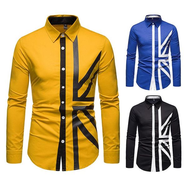 

men's casual shirts shirt, european splicing long sleeve fashion, White;black