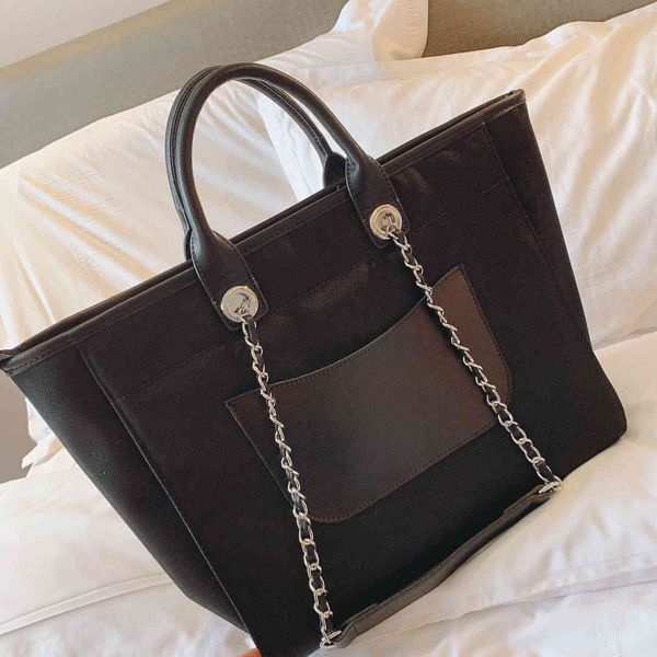 

design handbag ladies black nylon large shopping tote bag