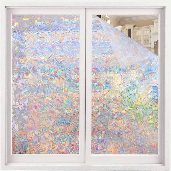 

window stickers privacy film static clings 3d decals rainbow for glass door home