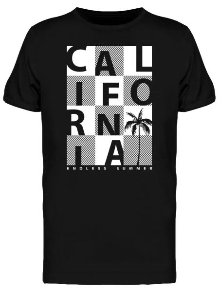 

endless summer california slogan men's tee -image by shutterstock, White;black