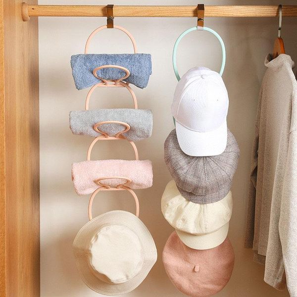 

hooks & rails 4/6pcs baseball cap door hanging rack hat display holder closet clothes scarf towel round storage shelf home organizers