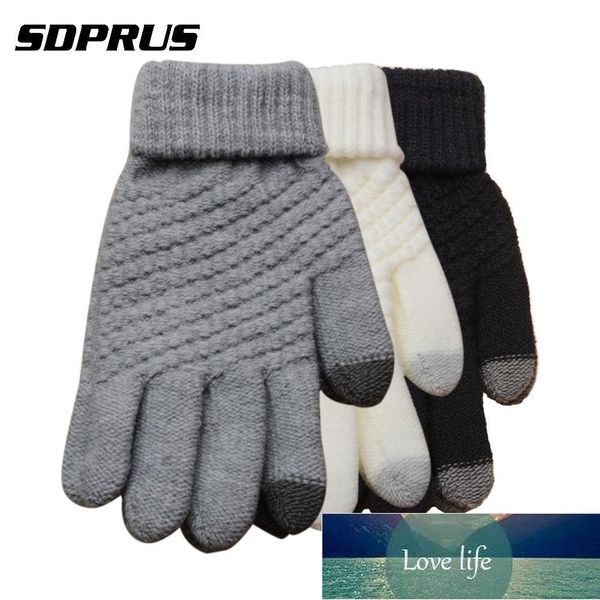 

sdprus magic touch screen sensory gloves women men soft gloves stretch knit gloves mittens winter warm accessories wool guantes factory pric, Blue;gray
