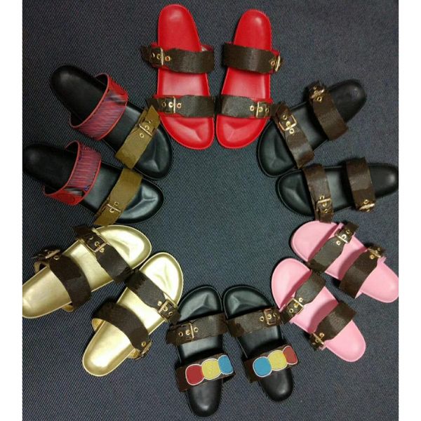 

men and women luxury designer sandals leather double strap slippers summer slides flat slipper size 35-46 xx-0198, Black