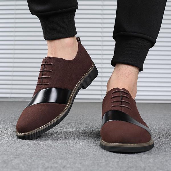

dress shoes men suede leather casual tooling male party wedding, Black