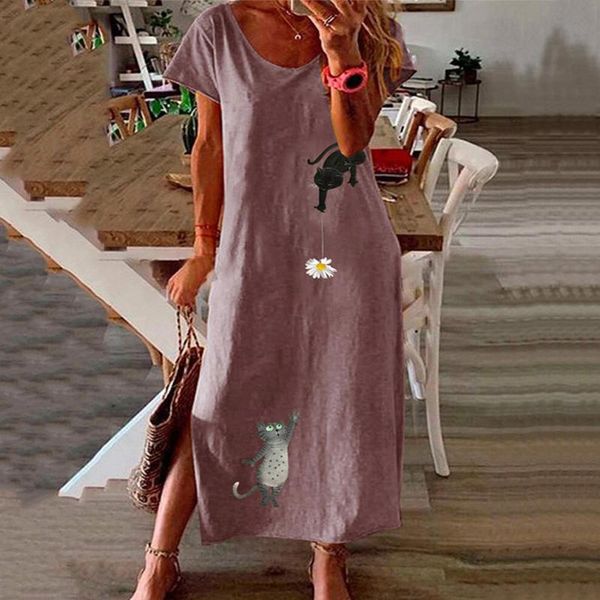 

casual dresses autumn women loose dress plus size oneck short sleeve elegant midi for clothing vestidos de verano 2021, Black;gray