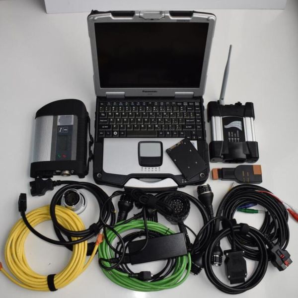 

code readers & scan tools 2in1 auto diagnosis mb star c4 and wifi icom next forbmw with software latest in 1tb ssd/hdd used lapcf-30 fre