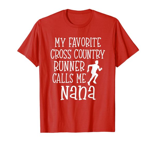 

my favorite cross country runner calls me nana grandson cc t-shirt, White;black