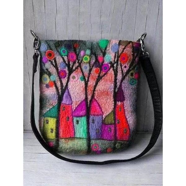 

fashion pack women clock and cat printing lady all-match retro design shopping graphic tote shoulder bag female large-capacity waist bags