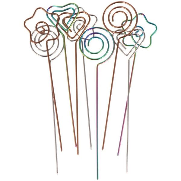 

forks 9pcs fruit sticks cocktail stick ornaments party decors (assorted color)