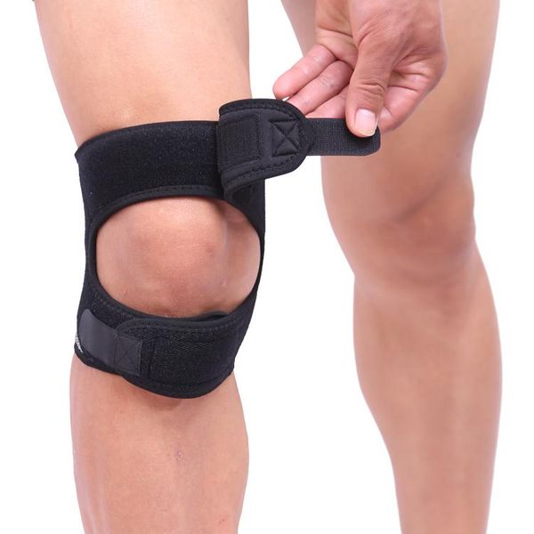 

aolikes knee support patella belt elastic bandage sport strap pads protector band football running fitness brace elbow &, Black;gray