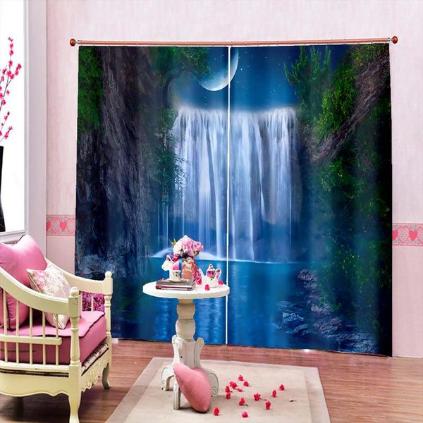 

curtain & drapes sky sea scenery 3d printing bedroom living room sunshade fabric customized with hook decorative