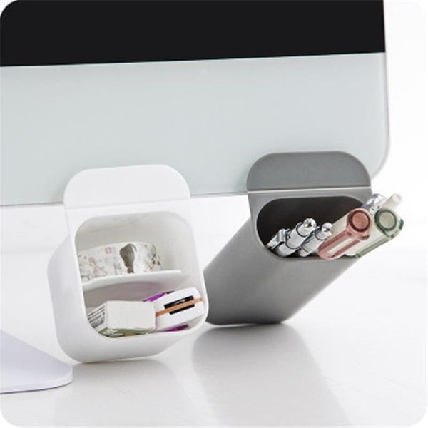 

storage bottles & jars creative deskmonitor pocket pen holder multifunctional desk stationery box debris