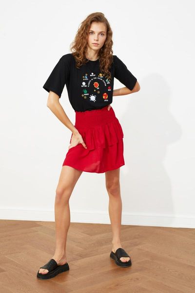 

skirts trendyol gipeli skirt twoss21et0177, Black