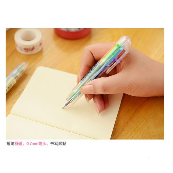 

painting pens p-0115 plastic prs oil gift 6-color ballpoint office pen, Black;red