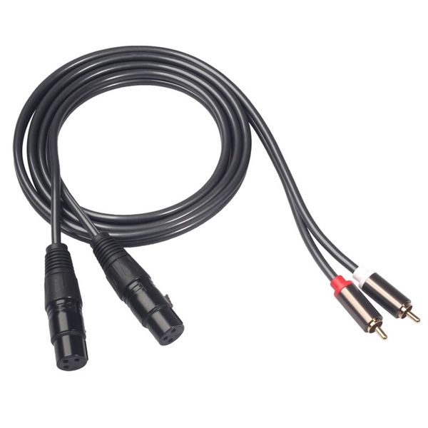 

dual female xlr to rca cable,heavy duty 2 male patch cable hifi stereo audio connection wire video cables & connectors