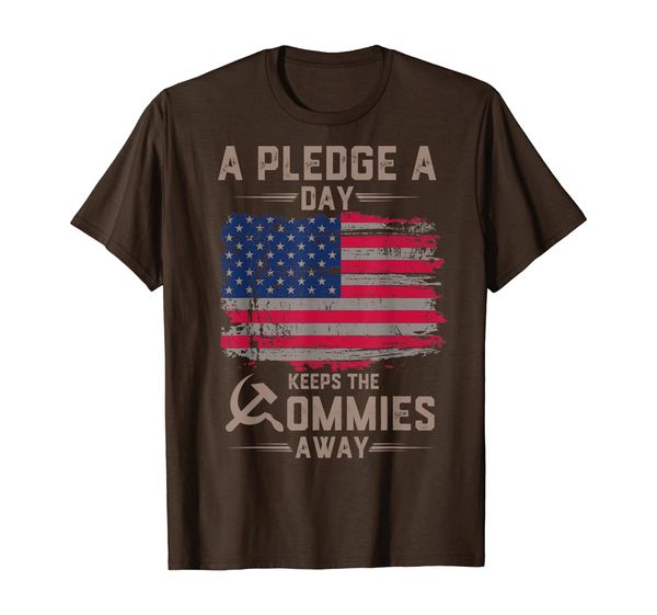 

a pledge a day keeps the commies away shirt, White;black