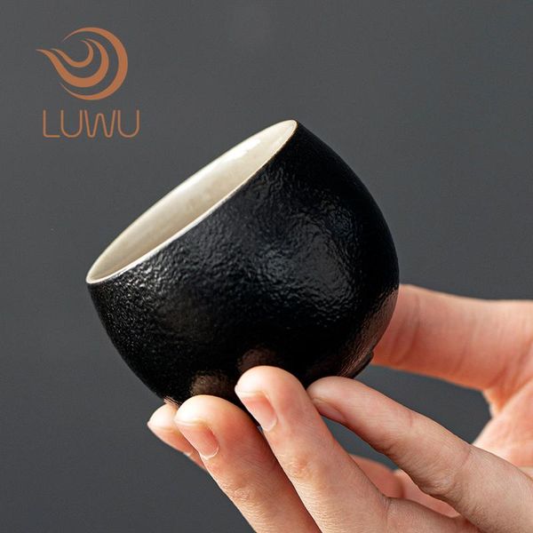 

cups & saucers luwu black crockery ceramic tea cup chinese pottery teacups drinkware