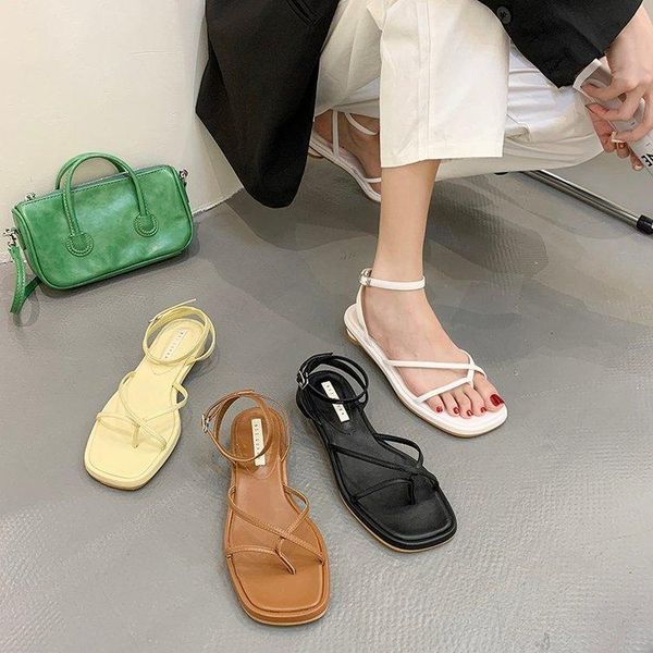 

sandals female sandal comfort shoes for women 2021 summer flip flops platform girls retro corrective gladiator espadrilles beige fas, Black