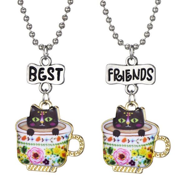 

enamel cat claw cup necklace for girl pendant friend jewelry necklaces, Silver