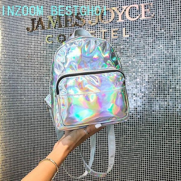 

backpack style women's laser multifunctional 2021 small fresh fashion school bag outdoor travel all-match package