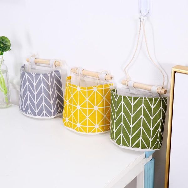

green/yellow/gray cloth storage hanging bag organizers wardrobe closet organizer home office container decoration boxes & bins