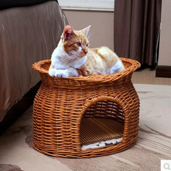 

kennels & pens puppy bed cat kennel sofas rattan wicker nest four seasons pet dogs house dog beds for small teddy mat hand washable