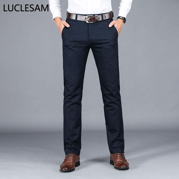 

summer suit pants for men business casual long pant elasticity male straight formal trousers thin regular fit mens dress size 42 men's, Black