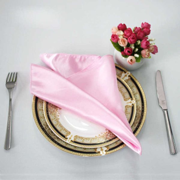 100 Stück 30 x 30 cm Satin-Tischservietten Hochzeit Abendessen Serviettentücher Taschentücher für Zuhause Hotel Event Party Dekoration