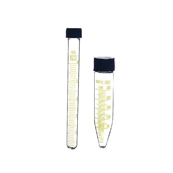 

lab supplies glass centrifuge tube 25 ml test tubes with screw cap & scale resistant high temperature diameter 18 mm / 5/pk