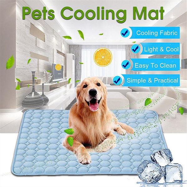 

kennels & pens dog mat cooling summer pad for dogs cat blanket sofa breathable pet bed washable small medium large dogs#g3