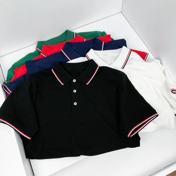 

luxury brand t shirts and polos designer mens monclair polo women t- fashion clothing embroidery letter business short s, White;black