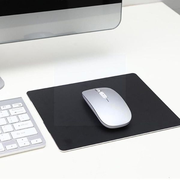 

mouse pads & wrist rests 1pc metal aluminum pad mat hard smooth magic thin mousead double side waterproof fast and accurate control for offi
