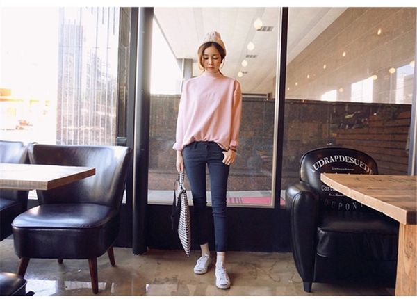 

hoodies teenage girls color pullover sleeve thicken velour hoodie style chorea for women, Black