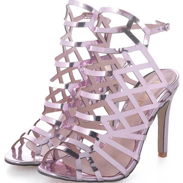 

spring and summer women's sandals fashion hollow thin high heels  sho, Black