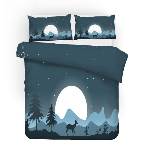 

bedding sets 2/3 piece natural scenery duvet cover 3d tree mountain sunrise print set beautiful landscape quilt pillowcase