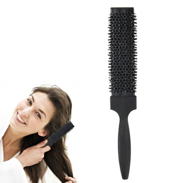 

hair brushes women round brush high temperature aluminum iron barrel comb hairstyling curler styling accessories for salon home, Silver