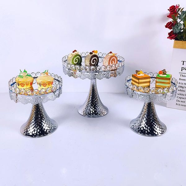 

other bakeware electroplating silver wedding crystal cake stand party acrylic mirror tray dessert decoration metal cupcake