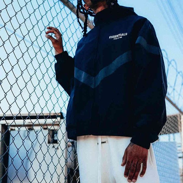 

men's jackets mens reflective anorak jacket casual oversized hooded windbreaker men women outdoor hiphop streetwear qrll, Black;brown