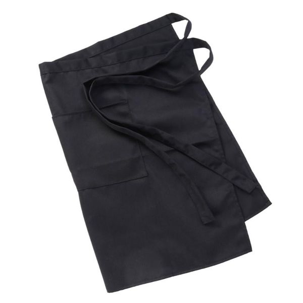 

1pc half-length working apron waist short serving aprons with pockets