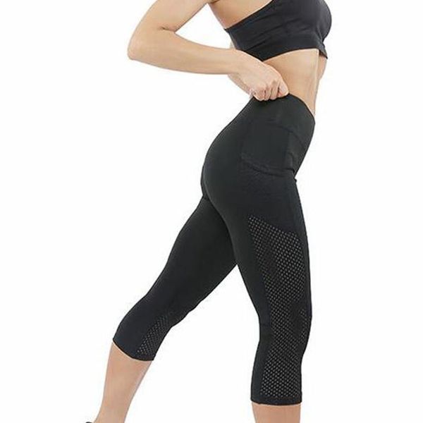 

yoga outfit 2021 women's leggings running gym trousers homewear sports fitness side pocket mobile phone mesh pantalones de mujer#30