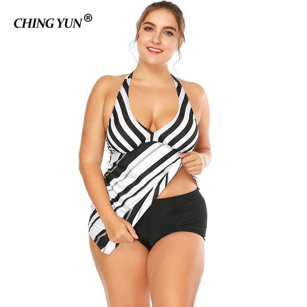 

one-piece suits big size swimwear woman swimsuit black white striped dress ladies bathing suit beach strapless swim soft cups beachwea