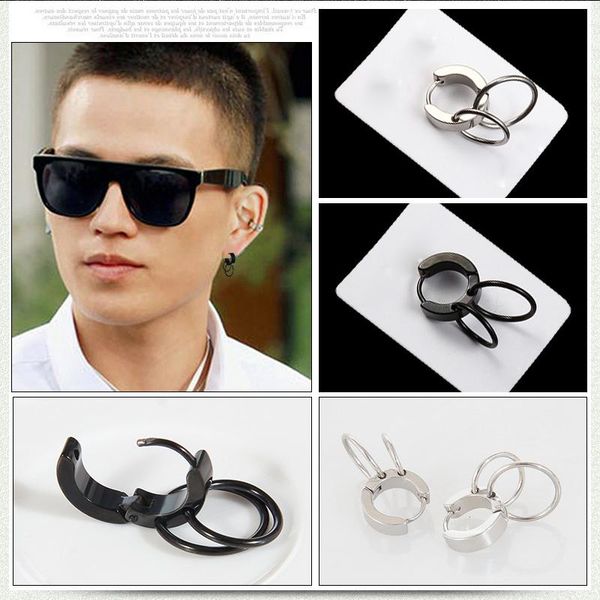

hoop & huggie earrings women stainless steel fashion hip hop earring jewelry personalise black men wholesale 2021, Golden;silver