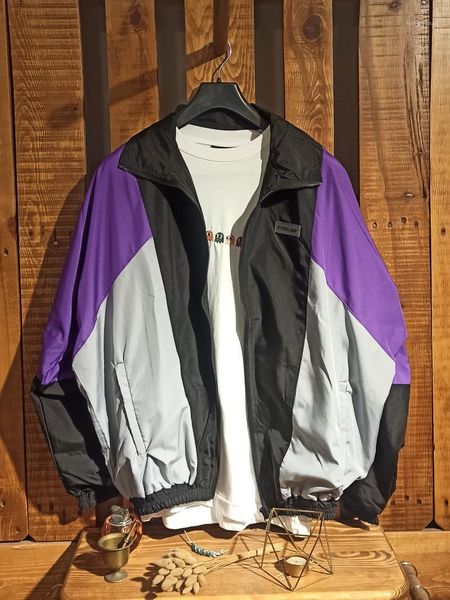 

vintage oversize // purple bomber jacket men's jackets, Black;brown